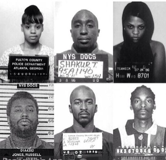 Les mugshots (portrait de prisonnier) de 6 personnes