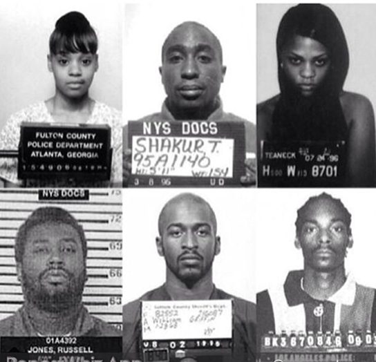 Les mugshots (portrait de prisonnier) de 6 personnes
